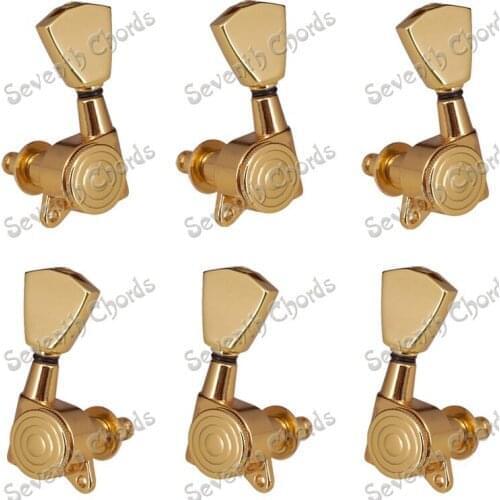 A Set of 6 Pcs Gold Locked String Guitar Tuning Pegs keys Tuners Machine Heads for Acoustic Electric Guitar (GD-LX20120)