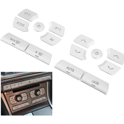 14Pcs Air Condition Button Cover Trim AC Control Stickers Fit for Jaguar XF 2012 2013 2014 2015 Console Button Decor