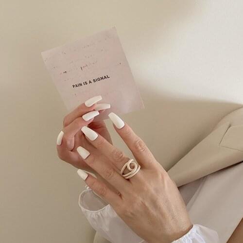 2021 New Korean Minimalist Individuality Irregular Geometric Twist Color Drip Glaze Rings For Women Girls Party Jewelry Trendy