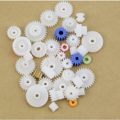 New 60pcs Type Plastic Shaft Single Double Reduction Crown Worm Gears DIY Robot F06 21 Dropshipping
