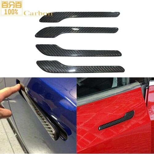 Fits For Tesla Model 3 Direct Add-On REAL Carbon Fiber Door Handle Cover-Add on type Sticker on
