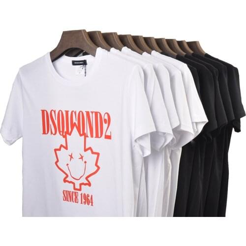 DSQICOND2 casual cool Summer Women T Shirt Maple leaf ICON 1964 Smiley Print T-shirt Casual Short Sleeve Tops Female T Shirts