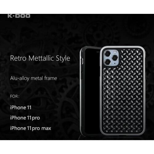 K-Doo Talos series 3 meters anti-shock case metal frame mobile phone back cover retro metallic style for iPhone11/11pro/11promax
