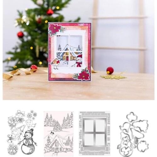 Snowman Clear Stamps for DIY Scrapbooking/Card Making/Kids Christmas Fun Decoration Supplies