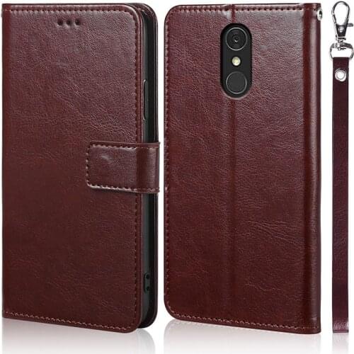 Luxury Leather Flip Book Case for LG Q7 Q 7 Plus Q7+ Wallet Stand Case Phone Cover Bag coque