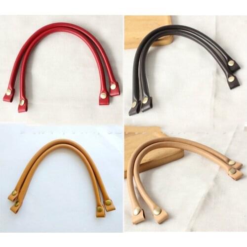 40cm Detachable Bag Handles Genuine Leather Bag Handles DIY Replacement Accessories for Lady Bags Shoulder Strap Belt Buckles
