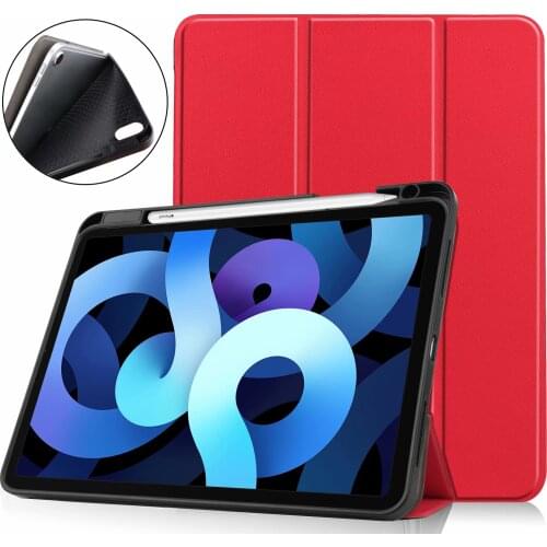 Folding Stand Auto Sleep Wake Protective Smart Cover Leather Case For Apple iPad Air 4 10.9 inch 2020 Tablet with Pencil Holder