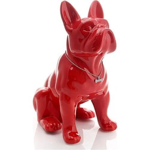 MODERN SIMPLE SIMULATION ANIMAL CERAMICS PET 3Size DOG FRENCH BULLDOG STATUE CREATIVE LIVING ROOM ENTRYWAY DECORATION ART&CRAFT
