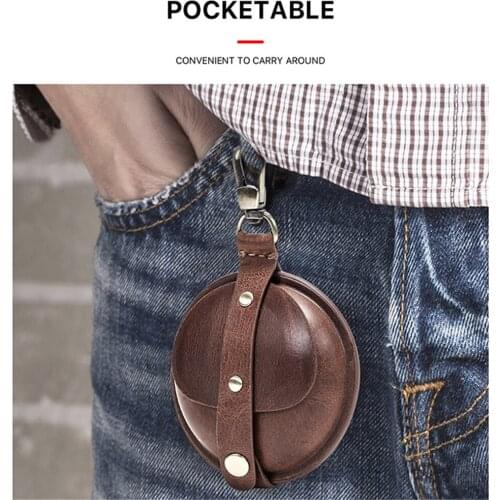 Cowhide Leather Storage Bag Protective Cover Storage Pouch Earphone Shell Case for Samsung Galaxy Buds Live Headset Parts