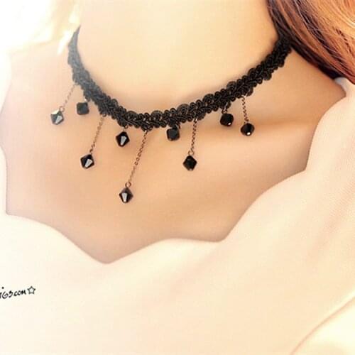 Vintage Necklace for Women Choker Gothic Collar Female Sexy Lace Necklace Fashion Clavicle Chain Trendy Pendant Necklace Jewelry