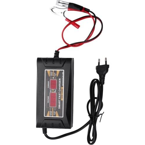 EU Plug Car Battery Charger 12V 6A 10A Intelligent Full Automatic Auto Smart Fast Power Charging For Wet Dry LCD Display