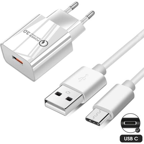 POCO M3 X3 18W Fast charger QC3.0 USB Charger Type-C Cable For Xiaomi Redmi note 7 8 Pro 9S Redmi Note 10 Pro Mi 9 Lite 11 9T A3