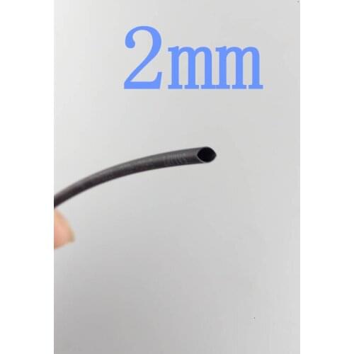 1 Meter/lot 2:1 Black 2mm Diameter Heat Shrink