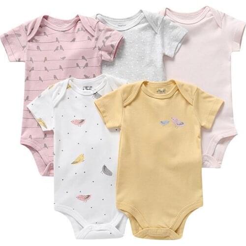 2019 Summer newborn baby clothing Neonatal short sleeve 5pcs mother baby clothes cotton children jumpsuit