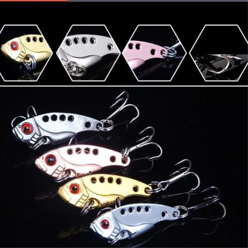 3pcs/lot Metal VIB Fishing Lure 3.5cm 3.5g Vibrations Spoon Lure Bass Artificial Hard Bait Cicada Lure Crankbait Fishing Tackle