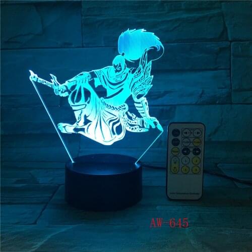 3D LED Game Warrior Night Lights Novelty 7 Colors Gunners Touch Button Desk Lamp Kids USB Sleep Lighting Home Decor AW-645