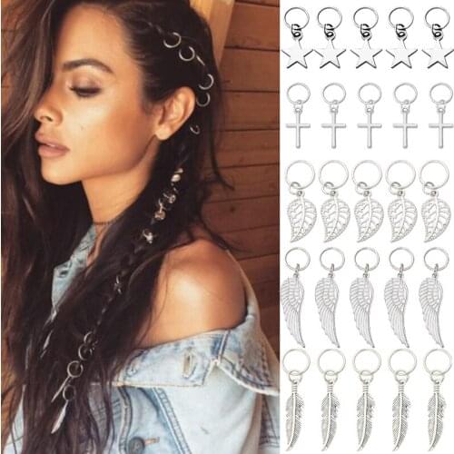 5Pcs Hair Braid Dread Dreadlock Beads Clips Charms African Braids Cuffs Rings Hip Hop Style Jewelry Dreadlock Clasps Accessories