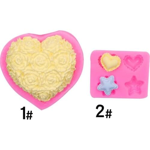7*7*2CM DIY Sugar Craft Cake Love Stars Silicone Mold Fondant Mold Cake Decorating Tools Gum Paste Mold