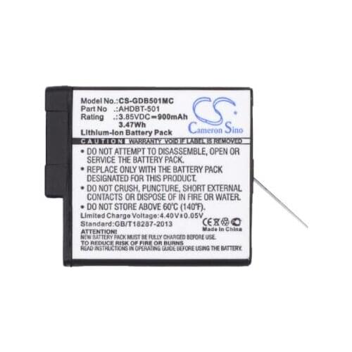 Cameron Sino 900mAh battery for GOPRO 601-10197-00 AABAT-001 AABAT-001-AS ASST1 CHDHX-501 Hero 2018 5 6 7