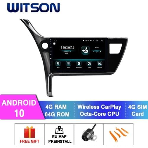 WITSON Android 10.0 CAR DVD SYSTEM for TOYOTA COROLLA (LHD) 2017 car dvd player link/DAB/OBD/TPMS/DVR/Wifi/3G/4G support