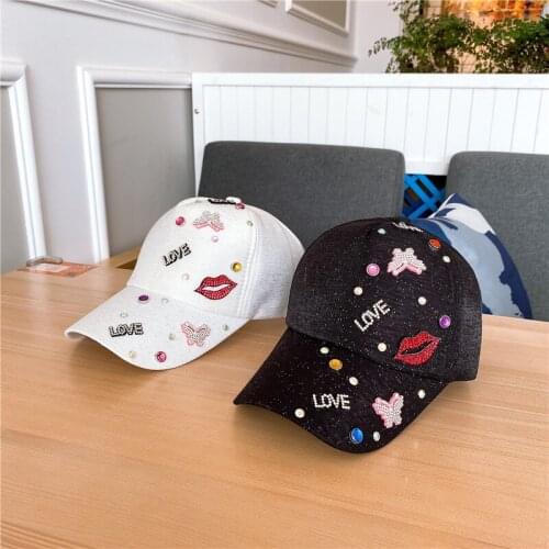 Women Sequins Rhinestones Baseball Cap Summer Visor Hat Girls Hip Hop Hat Cap