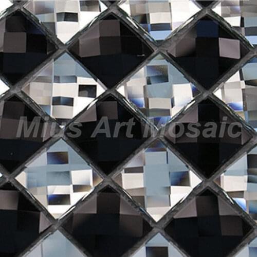 Black kitchen backsplash tiles mirror mosaic tiles A42012