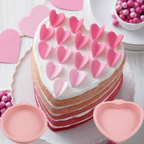 6/8 Inch Round Rainbow Birthday Cake Moulds Chiffon Silicone Cake Molds Heart-Shaped Mousse Pastry Baking Pan Bakeware Tools