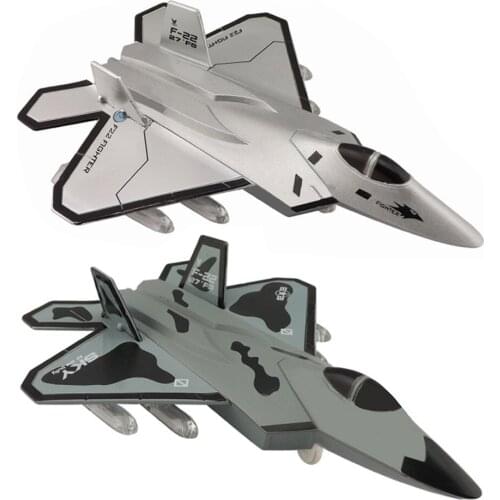 Airplane Model Toys Alloy Pull Back Fighter Plane With Flashlight Toys Die-cast Metal And Plastic Airplane For Kids Boys Gifts