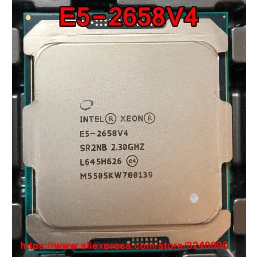 Intel Xeon CPU E5-2658V4 SR2NB 2.3GHz 14-Cores 35M LGA2011-3 E5-2658 V4 processor E5 2658V4 free shipping E5 2658 V4