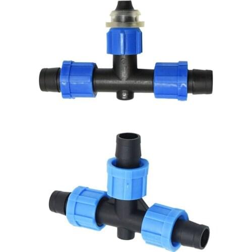 16mm drip tape tee water splitter 12 to 16mm irrigation drip tape 2-way tee splitter Connector 2 Pcs
