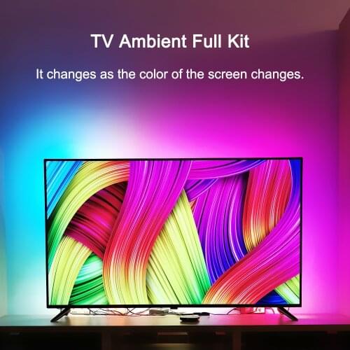 Ambient Light TV Kit for HDMI-Compatible Devices Dream Screen HDTV Computer Monitor Backlight Addressable WS2812B USB LED Strip
