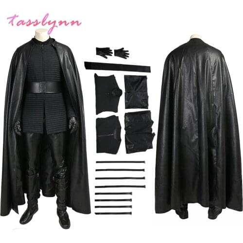 Star The Last Jedi Kylo Ren Costume Men Halloween Cosplay Costume for Men Full Set Custom Made Cloak Pants Vest Cosplay