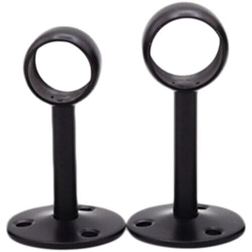 Stainless Steel Curtain Rod Bracket With Nails Heavy Duty Bedroom Flange Socket Mount Wall Home Accessories Solid Color