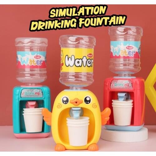 Cartoon funny big yellow duck drink machine simulation mini water dispenser play house toy educational toy kid gift