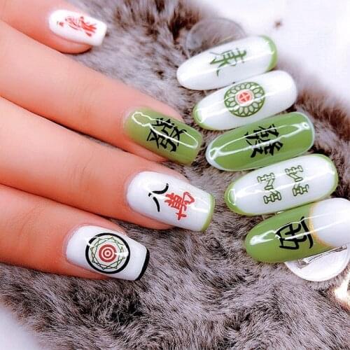Chinese character adhesive nail sticker decals Mahjong design nail art decorations stickers manicure fake nails accessoires