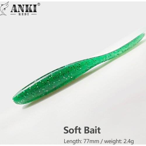 ANKI KEDI New Dart Worm Soft Bait 77MM Jighead Silicone Spinning Fishing Lure Saltwater Freshwater Sea Bass Artificial Tackle