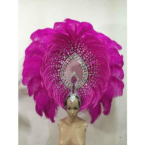 Feather clothing Stage performance catwalk carnival Headdress flower pubs party Mens wear womens clothing