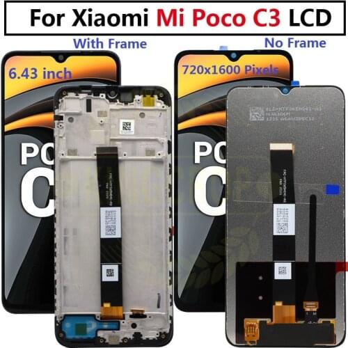 Original Black 6.53 inch For Xiaomi Pocophone Poco C3 M2006C3MI LCD Display Touch Screen Digitizer Assembly Replacement