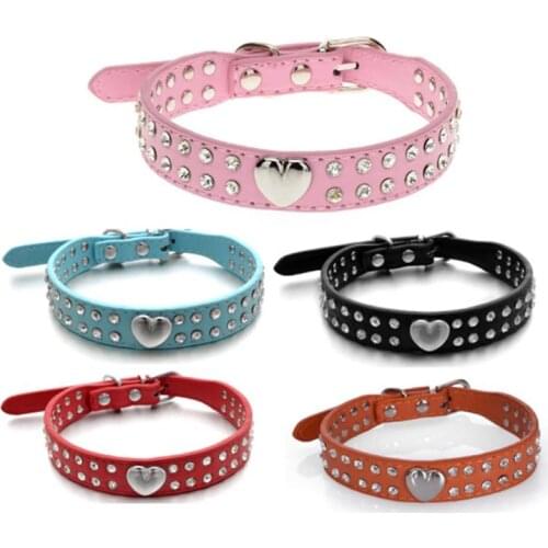 Pet Collar Shiny Crystal Loving Heart Collar For Dog Cat