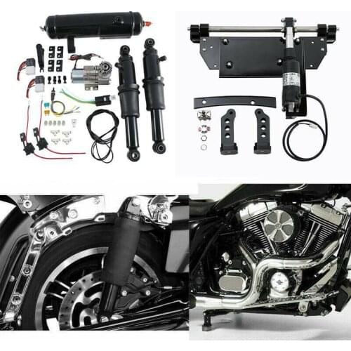 Motorcycle Rear Air Ride Suspension Electric Center Stand For Harley Touring Electra Street Glide Road King FLHX 09-16 94-20