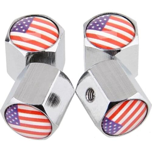 American Flag Logo Motorcycle Car Wheel Tire Valves Caps Anti-Theft Cover For Bmw E46 Tesla Model S Jeep Renegade Toyota Corolla
