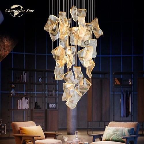 Luxury LED Chandeliers Lighting Postmodern Paper Aluminum Acrylic Pendant Hanging Lamps Bedroom Living Room Light Lustre Fixture