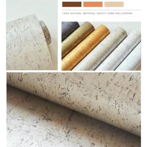 MYWIDN Natural Cork Wallpaper Roll Size 0.91*5.5m White Wallcovering Modern Home Decor Wall Coating