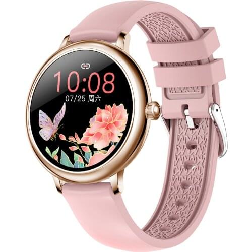 Best 2021 Fashion Smart Watch Women 1.08"HD Custom Wallpaper Heart Rate BP Monitor Female Function Smartwatch For iOS Android