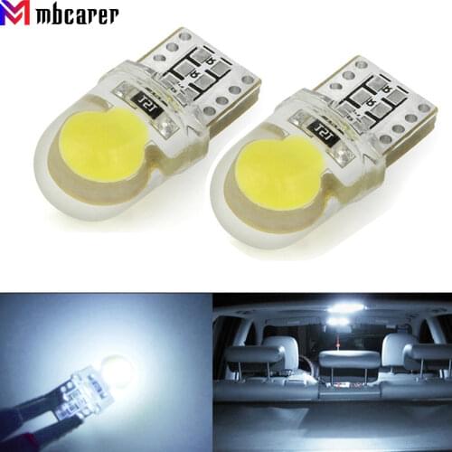 T10 LED W5W 168 194 COB Led Bulb Car Light Silica 12V Auto Car Paking Turn Side License Plate Light Lamp Bulbs White