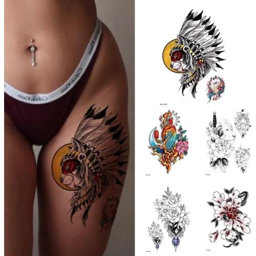 Tribal Temporary Tattoo - Polynesian Bull Maori Shoulder Arm Black Mens Womens