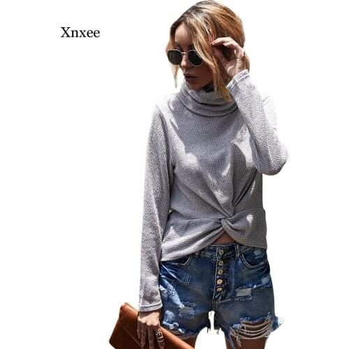 Vrouwen Roll Kraag Trui Criss-Cross Fashion Vrouwen Herfst Lente Coltrui Truien Solid Alle Match Jumpers