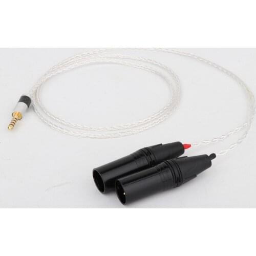 High Quality 8 Cores Silver Plated 4.4mm Balanced Male to Dual 2x 3pin XLR Balanced Male Audio Adapter Cable
