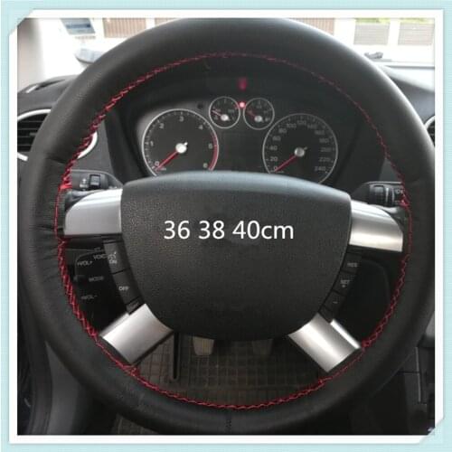 Car steering wheel cover with needle and threaded faux leather case for Mercedes Benz Generation GLE63 GLE450 F800 A200