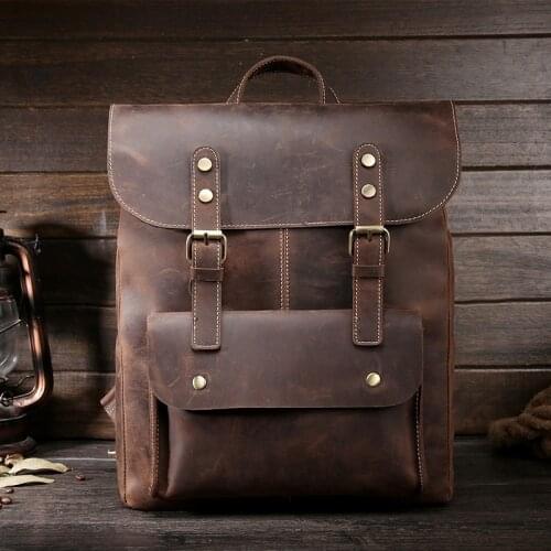 Horse Leather Restoring Ancient Ways Summer New High Quality Chinese Style Large Capacity Cowhide Personality Womens Backpack